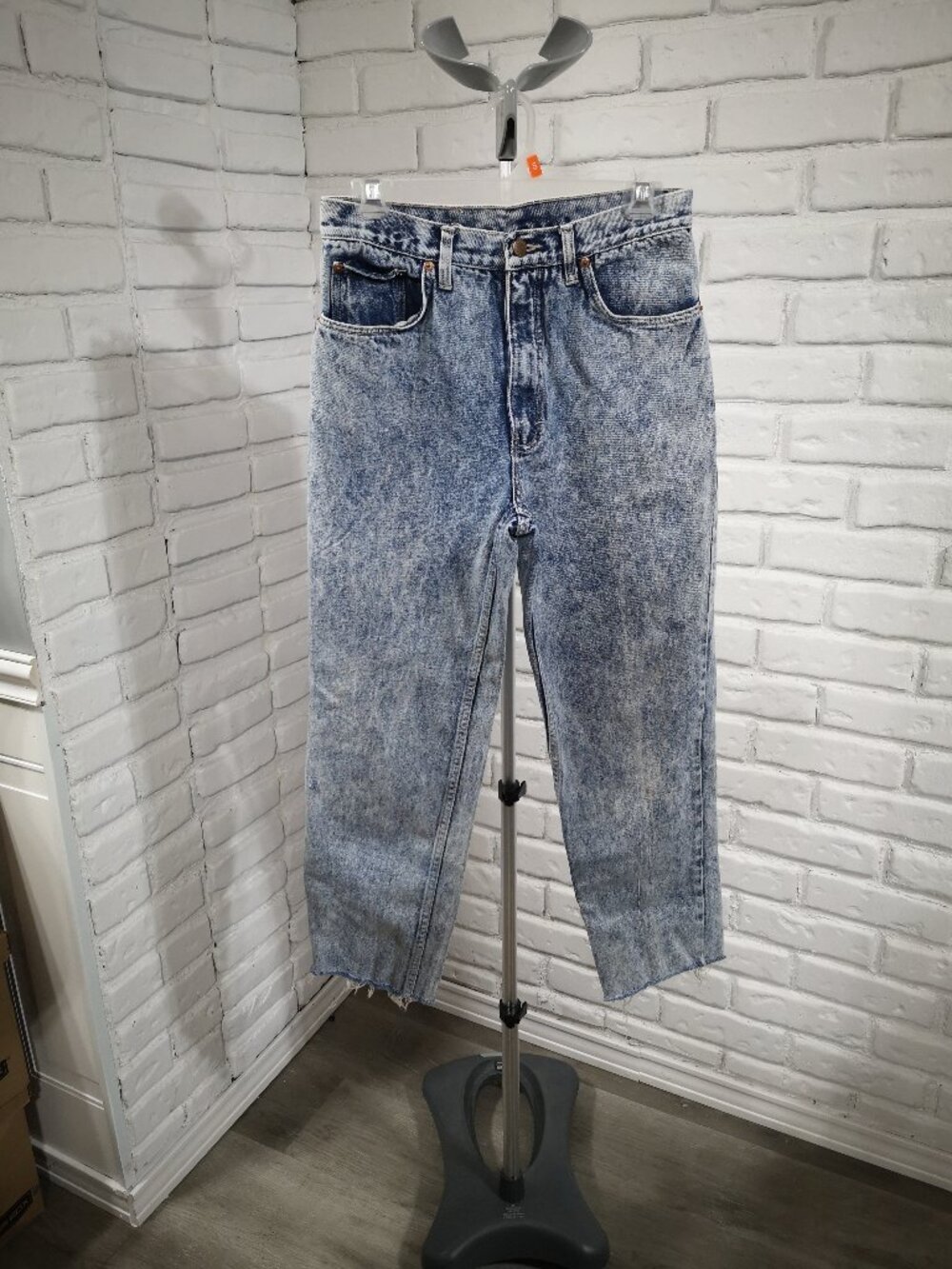 Sergio Valente Vintage Men's Size 31 Acid Wash w/ Indigo Dye Jeans Rough Hem